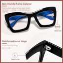 Madison Avenue 2 Pack Oversized Square Blue Light Blocking Glasses for Women, Thick Cateye Computer Eyeglasses Balck/Blue Dot