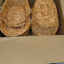 Sintuff 6 Pcs Wicker Picnic Basket with Handle Garden Harvest Empty Easter Eggs and Candy Basket Oval Willow Woven Storage for Organizing, Fruit Egg Storage Gathering Wedding Gifts (Natural)