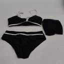 Girls Swimsuit Bikini Set and Cover Up Skirt 3PCS Bathing Suit Removable Knot Dual-Use Girls Swimsuits Size 7-16 (7-8 Years, Black)