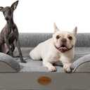 Pet Bed for Large Dogs and Cats, Waterproof Orthopedic Dog Sofa Bed, Supportive Foam Pet Couch Bed with Washable Removable Cover, Waterproof Lining and Nonskid Bottom(Large, Grey)