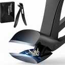 FERYES Angled Head Long Handled Toenail Clipper for Seniors - Large Wide Jaw Nail Clipper with Catcher for Thick Nails - Easier Trimming, Ergonomic Design (Black)