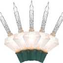 Brite Star 7 Count Bubble Lights, Diamond Shaped Base, Clear Lights with Glitter