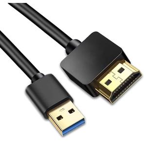 AKWOR 0.5M USB to HDMI Adapter Cable, USB to HDMI Male 1080P HD Monitor Display Audio Video Converter Cable Cord for PC/Laptop to Monitor