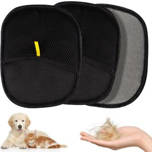 Pet Hair Removal Glove for Cats & Dogs, 3Pcs Upgraded Electrostatic Pet Hair Remover, Reusable Hair Remover Glove for Couch, Furniture, Carpet, Curtain