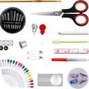 Sewing Kit, 100 Pcs Portable Mini Sewing Kit for Home Travel Sewing Accessories with 30 Color Thread, Tape Measure, Needles, Scissors and Other Accessories