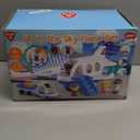 PLAY Airplane Toy for Kids - Toddler Airplane Toys Travel Plane Toys for Kids 2+ Years Old with Small Figures & Baggage Carrier, Musical Toy Airplane with Lights for Boys Girls Gifts Birthday (Blue)