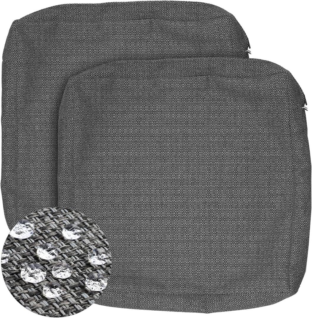 GUEGLSA Replacement Outdoor Cushion Covers 24x24x5 inch, Waterproof Patio Seat Cushion Slipcovers, Chair Cushion Slip Cover, Set of 2, Multiple Grey