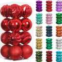XmasExp 16ct Christmas Balls Ornaments - Shatterproof Large Hanging Ball Decorative Xmas Balls for Holiday Wedding Party Xmas Tree Decoration(3.15"/80mm, Red)