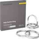 Hubcentric Rings (Pack of 4) - 57.1mm ID to 66.6mm OD - Silver Aluminum Hubrings - for 57.1mm Hubs and 66.6mm Wheels - Compatible with Audi Volkswagen VW BMW Chrysler Dodge Pontiac