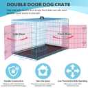 BestPet | Dog Crate | 36" | Blue | Foldable Metal Kennel with Double Doors