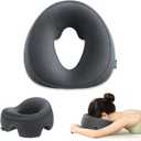 Prone Massage Pillow for Facial SupportProne Pillow for Eye SurgeryDetachable CoverFacial Ventilation Hole Design (Dark Grey)