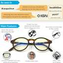 J+S Vision Blue Light Blocking Glasses for Men Women | Computer Gaming Work| Anti Strain Fatigue UV Glare | Medium-Small Fit