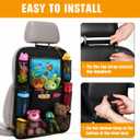 ULEEKA Car Backseat Organizer with 10" Table Holder, 9 Storage Pockets Seat Back Protectors Kick Mats for Kids Toddlers, Travel Accessories, 2 Pack