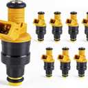 Fuel Injectors Set of 8 - Compatible with Ford Lincoln Mercury Vehicles E150 E250 E350 F150 F250 F350, Mustang|4.6L|5.0L|5.4L|5.8L - Fuel Injector Replace 280150943, 0280150939, 0280150909