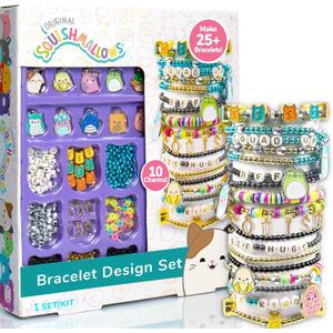 Original Squishmallows Bracelet Design Set, Cute & Friendship Bracelet Kit, Jewelry Making Kit, Charm Bracelet Making Kit, Beading & Jewelry Making, Friendship Bracelet Making Kit, 1.5 inches