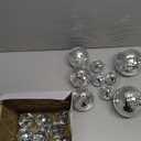 MTLEE 20 Pcs Disco Balls Decoration Mirror Disco Ball Assorted Silver Mini Glass Different Sizes Reflective with Rope for 70s Wedding Dance Music(4, 3. 2, 2 Inch)
