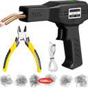 Upgraded 220W Cordless Plastic Welder, 1000PCS Staples, USB Rechargeable Cordless Car Bumper Repair Kit with 5000mAh Battery,Hot Stapler Kit, Plastic Welding Kit, Plastic Repair Kit