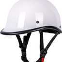 Yesmotor Motorcycle Helmet Half Shell Hawk Style Helmets Compact Lightweight Open Face for Motorcycle Street Bike Cruiser Moped - DOT Approved (White,XL)