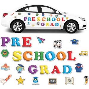 Graduation Car Magnet Decoration - 27Pcs Preschool Congrats Grad Magnetic Decor for Class of 2026 Graduate Classroom Fridge Refrigerator Bulletin Board Home Cruise Ship Party