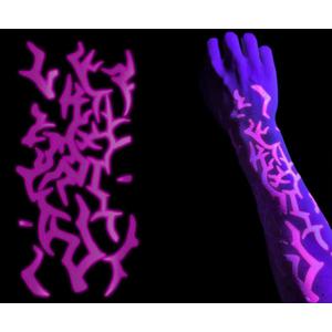 2 x Fluorescent Tattoo Stickers for Cosplay,Rave Party, Neon Face Paint,Purple light glowing tattoo stickers