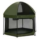 Jeep Hexagon Pop Up Play Yard with Removable Canopy | Ideal for Indoor and Outdoor Use, Olive Green