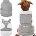 Dog Winter Coat - Windproof Fleece Warm Thick Dog Jacket Clothes for Cold Weather - Pet Vest Coat Outfits for Small Medium Large Dogs - Indoor & Outdoor Use (S-XXL) (Grey)