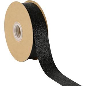 Meseey Black Glitter Ribbon 7/8 Inch x 25 Yards Sparkle Ribbons for Homecoming Mums Wrapping, DIY Crafts, Wreaths, Tree Ornaments, Wedding Parties, Home Decoration