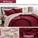MUXHOMO 7 Pieces Full Comforter Set, Reversible Bed in a Bag Full Size, All Season Bedding Set with Comforter, Flat Sheet, Fitted Sheet, Pillowcases & Shams, Burgundy & Rose Gold