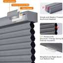 Persilux Custom Size Blackout Cellular Shades for Windows, Cordless Window Blinds, Honeycomb Blinds for Windows (Grey, 31" W x 64" H) Window Shades for Home, Room Darkening Cellular Blinds & Shades, 31" W X 64" H Ready Made