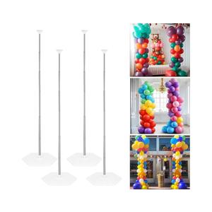 Balloon Column Stand Set of 4, 6.6ft Adjustable Balloon Stand kit with Base Telescopic for Baby Shower Wedding Birthday Graduation Party Decorations (4)