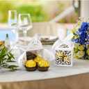 50PCS Baptism Favor Boxes, 2.2''x2.2''x2.2''Laser Cut Favor Boxes with 50 Ribbons for Baby Shower Favors Baptism Decorations First Communion Party (White)