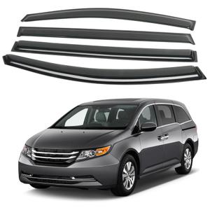4PCS Rain Guards Fit for Honda Odyssey 2011-2017, Durable Front & Rear Window Visors Wind Deflector, Outside Mount Vent Shade Shield 2011 2012 2013 2014 2015 2016 2017