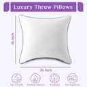 JOLLYVOGUE Euro Size Pillows Set of 2, 26'' x 26'' Cooling Bed Throw Pillows with Super Soft Down Alternative Fill, Luxury Fluffy Hotel Quality for Bed, Couch, and Sofa