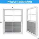 NeatiEase 2 Pack Shed Window, 18" x 23" Flush Mount Window with Tempered Glass and Fiberglass Screen for Shed, Chicken Coop, Playhouse, Household, Garage