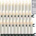 30pcs Led Clips on Christmas Tree Candles, Flickering Battery Operated Candles with Remote Timer, Flameless Window Candle for Christmas Wedding Birthday