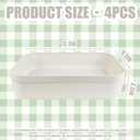 Small Litter Box, Plastic Kitten Litter Box, 13.9 x 9.8 x 3 Inch Open Litter Box for Small Pet, Easy to Clean (White 4PCS)