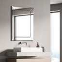 Empire Art Direct Rectangular Beveled Diamond Silver Framed Wall Mirror, Ready to Hang, Living Room, Bedroom & Office, 40" x 30" x 2.1"