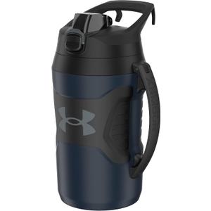 Under Armour Half Gallon Water Bottle Insulated, 64oz Insulated Water Bottle with Handle, Fence Hook, Leak Resistant, for Baseball, Football & More, Academy/Black
