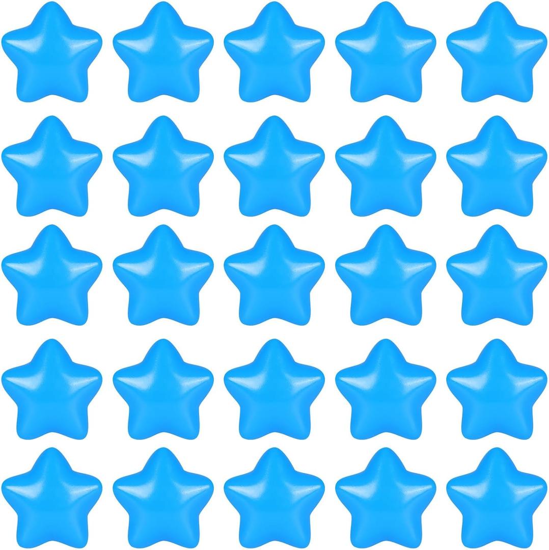 TRENDPLAY Star Balls for Ball Pit -100pcs 2.4 in 3.15 in Plastic Non-Toxic Play Toys Tent Pool Playhouse Playpen Party Decoration (Blue)