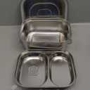 304 Stainless Steel Bento Box Leakproof 3-Compartment Tray, 1800ml Stainless Steel Lunch Box with Airtight Valve Handle, Including Utensil Set (Fork/Knife/Chopsticks) for Travel, Work.