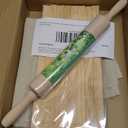 Newtay 12 Pcs Pottery Tools Include 1 Wood Rolling Pin Sculpting Polymer Clay Tools 1 Portable Pottery Wedging Board/Linen Tablecloth and 10 Pcs 5 Size Teaching Rolling Mud Stick Guide (Tablecloth)