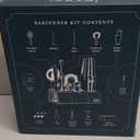 BARE BARREL Mixology Bartender Kit Bar Set | 14-Piece Cocktail Shaker Set | Martini Barware Mixing Tools for Home Bartending | Incl. 35 Recipe Cards | Gift Set (28oz Boston Shaker, Silver/Black)