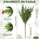 12Pcs Realistic Norfolk Pine Branches -18Inch Artificial Real Touch Christmas Pine Stems Picks Greenery Fake Cedar Pine Branch for Vase DIY Crafts, Xmas Indoor Outdoor Home Decor