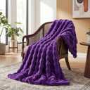 ORINOVA Purple Cozy Thick Throw Fuzzy Blanket for Couch Fluffy Faux Fur Blankets for Bed Living Room Women Gift Home Decor 60x80, Twin