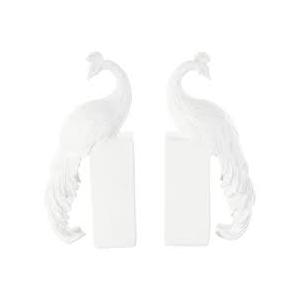 Deco 79 Resin Lizard Decorative Bookends Crawling Non Skid Bookends, Set of 2 Office Bookends7 W, 6" H, White