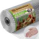 16" x 50' Hardware Cloth - 19 Gauge Heavy-Duty 1/2 Inch Welded Chicken Wire, Hot-Dipped Galvanized Mesh for Chicken Coop & Garden Fencing