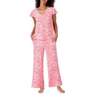 Tommy Bahama - Women's Pajama Set, Short Sleeve T Shirt with Cropped Pants for Sleep or Lounge (M)