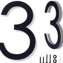 12 Inch Modern Metal Black House Numbers for Outside - Floating Address Number 3 With Nail Kit for Door