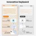 OYEEICE Keyboard case for iPad 6th 5th Gen 9.7" (2018/2017) 7 Color Backlit Wireless Keyboard with Pen Holder for iPad Air 2 Gen 2014- Pink