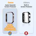 2 x 4 Pack Luxury Bumper Case for Apple Watch Series 7, Hard PC Protector 41mm iWatch Cover Frame Smartwatch Accessories (Black*2+White*2)